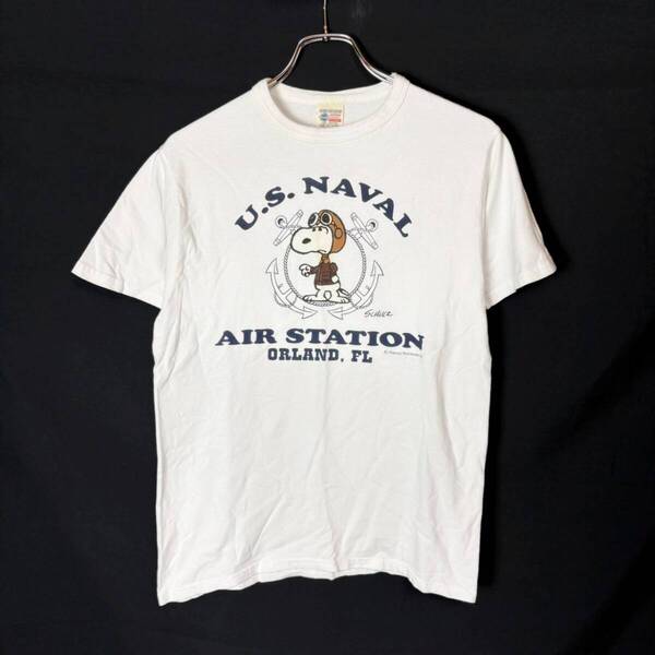USA製 正規品 BUZZ RICKSON'S VINTAGE PEANUTS バズリクソンズ ピーナッツ スヌーピー Tシャツ ホワイト系 S