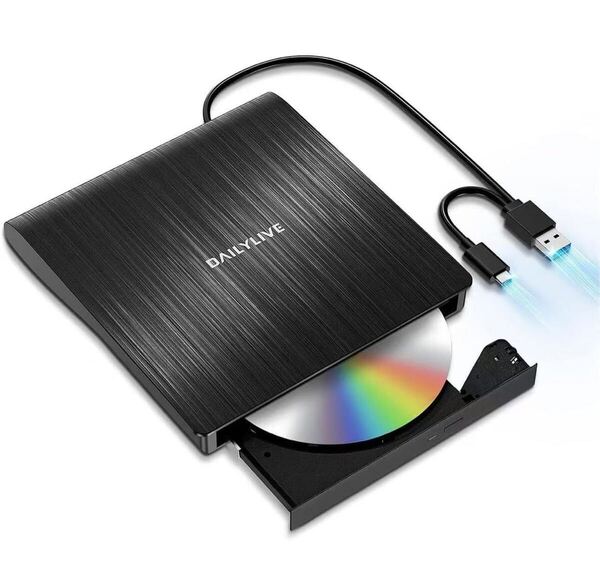 ブラック 外付けDVD/CDドライブ