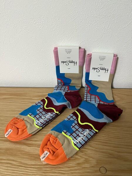 新品 Happy Socks 柄 ソックス 2足セット 10211103 / ハッピーソックス 靴下 MADE IN TURKEY トルコ ナイガイ