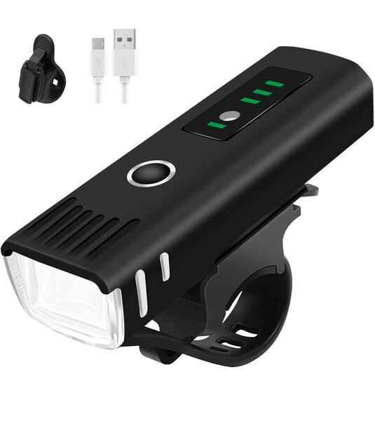 自転車 ライト USB充電式 LEDヘッドライト 光センサー自動点灯モード搭載 IPX65防水 防振 高輝度1000ルーメン 4つ調光モード 懐中電灯