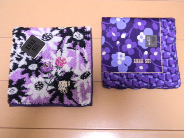 アナスイ ★ ハンカチ&タオルハンカチ ◆ 2枚セット ANNA SUI