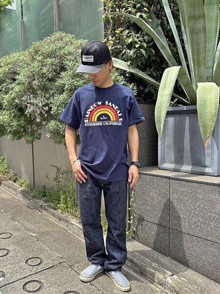 Standard California/スタンダードカリフォルニア Rainbow Sandals/SD Retro Logo T Official Store Limited NAVY XL レインボーサンダル
