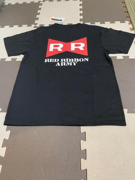 L ドラゴンボール レッドリボン軍 バックプリント Tシャツ 半袖 ブラック