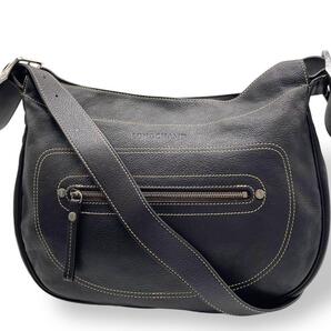 極美品 レア ロンシャン Longchamp ショルダーバッグ ダークブラウン