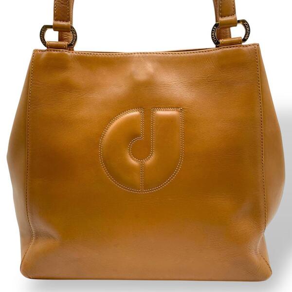 美品 CHARLES JOURDAN ショルダーバッグ レザー キャメルブラウン