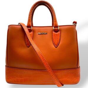 美品 Max Mara マックスマーラ 2way ハンドバッグ クロコ型押し