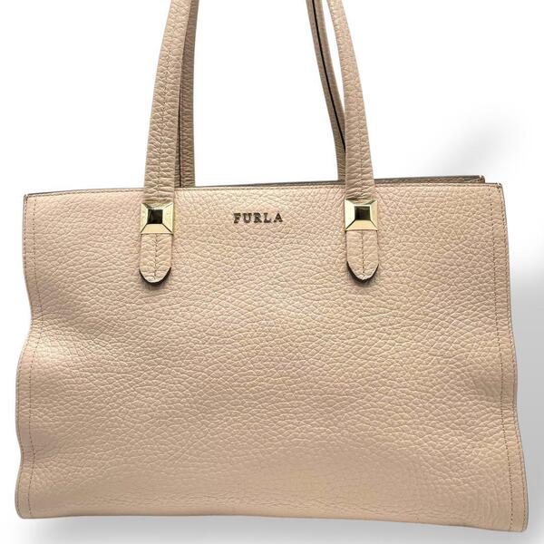 極美品 FURLA フルラ キム トートバッグ A4収納可能 ベージュ