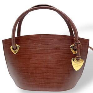 美品 Louis Feraud ルイフェロー ハンドバッグ レザー ブラウン