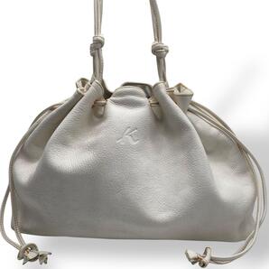 美品 kitamura キタムラ トートバッグ 巾着 ワンショルダー レザー