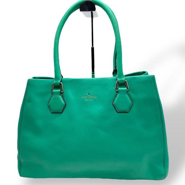 良品 Kate spade ケイトスペード ハンドバッグ レザー グリーン