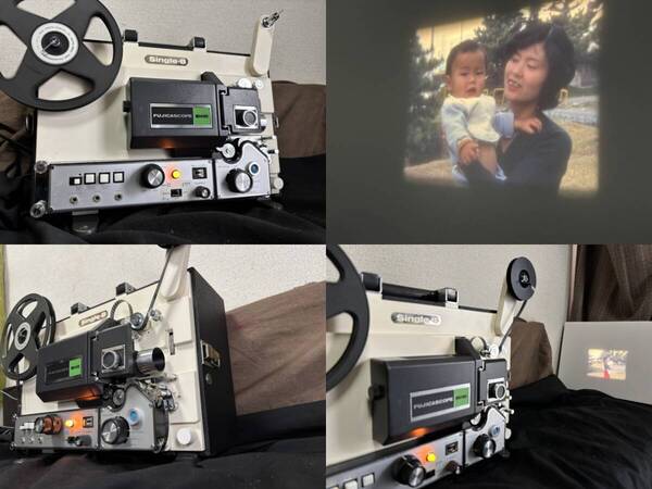 動作OK★FUJIFILM SH-10★8mmフィルム映写機 当時最高級機★HIFIレンズ搭載★1970年 定価136000円富士フイルム日本製★電源コード付き