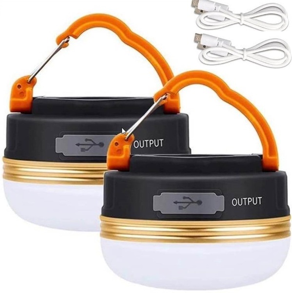 2個 LEDランタン 充電式 懐中電灯 キャンプランタン ライト アウトドア バッテリー カラビナ 防水 携帯 釣り
