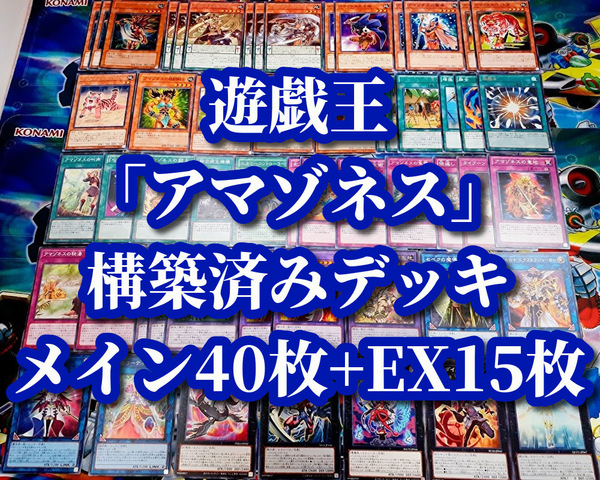 遊戯王 まとめ売り「アマゾネス」構築済みデッキ40枚+EX15枚 ペット獅子王 拝謁の間 急襲 意地 転生術 闘志 賢者 女王 金鞭使い 剣師 仔虎
