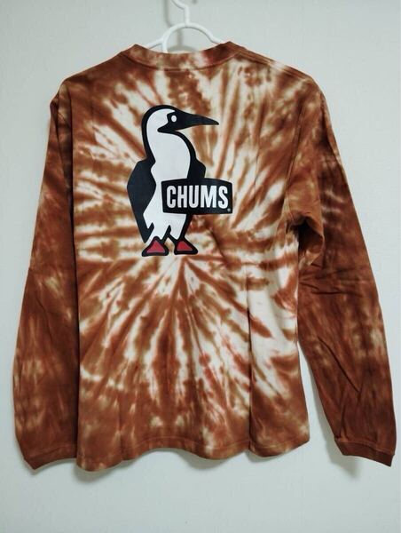 新品チャムスCHUMSロングTシャツBooby Logo Brushed L/S T-Shirt ロンTロングスリーブ長袖ブラウンタイダイブービーレディースにも