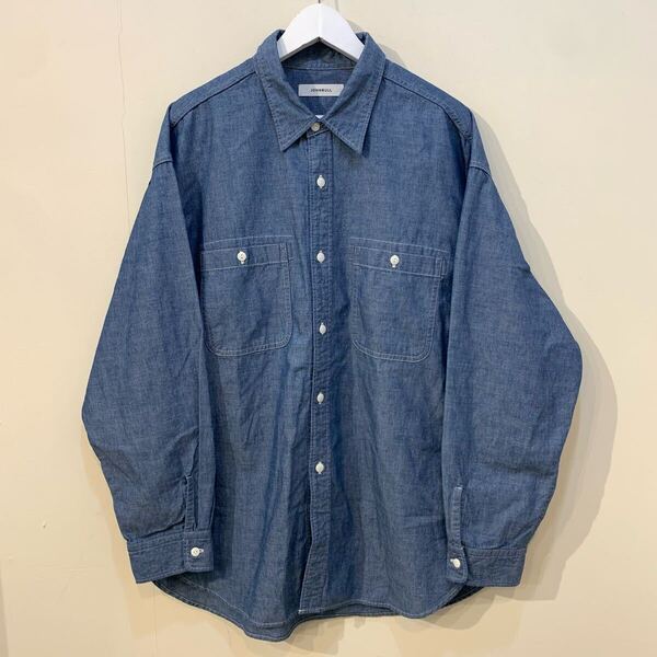 JOHNBULL chambray shirt ジョンブル シャンブレー シャツ 13660 ワーク ミリタリー オーバーサイズ ルーズシルエット ビッグシルエット L