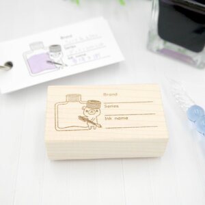 【単語帳サイズ】くまのインク色見本カードスタンプ/はんこ(試筆カード)
