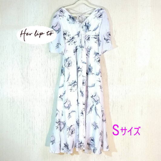 【タグ付き】 Rose Bouqust Dress ワンピ-ス rose フリル 花柄 デザイン Her lip to Sサイズ