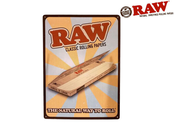 RAW RETRO TIN SIGN ロウ レトロ アルミ サイン 看板 タバコ 煙草 ローリングペーパー 巻き紙 巻紙 ボング マリファナ 大麻 thc