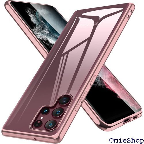 Galaxy S22 Ultra ケース クリア SC ピンク ストラップホール付き 軽 耐衝撃 ローズゴールド 580