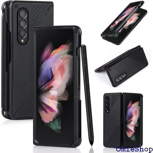 For Galaxy Z Fold3 5G ケース S ース 耐衝撃 傷防止 全面保護 携帯アクセサリ ブラック 607