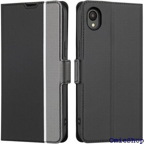 Galaxy A23 5G ケース 手帳型 薄型 軽量 ス カード入れ スタンド 2色組合 グレー + ブラック 1053