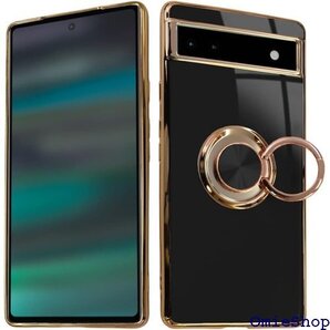シズカウィル Google Pixel 6a au s リッティア リング付きケース 1個入り ブライトブラック 1157
