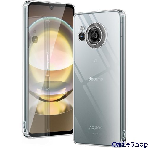 AQUOS R8 ケース クリア 耐衝撃 SH-52D カバー TPU ストラップホール付き AQUOSR8透明 1295