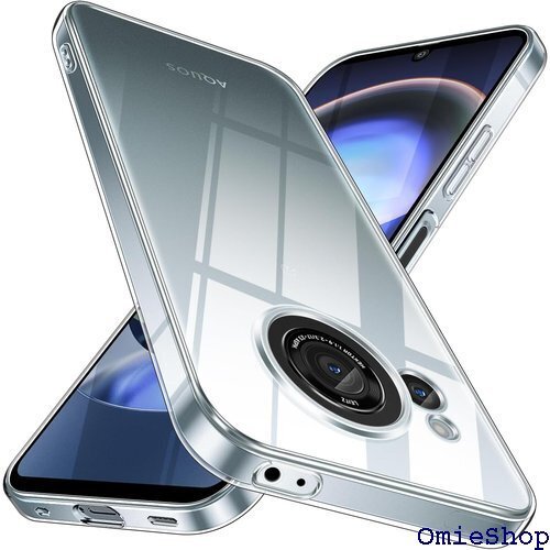 AQUOS R8 ケース クリア SH-52D スマホ ール付き 耐衝撃 シリコン ソフト 保護 カバー 全透明 1304
