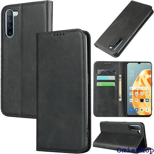 oppo reno 3a ケース 手帳型 oppo r ケース カードスロット、キックスタンド レザー ブラック 1417