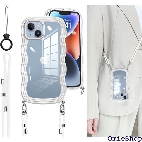 iPhone 14/13 ケース スマホケースipho L規格 ワイヤレス充電 13/14 カバ-BW ホワイト 1585