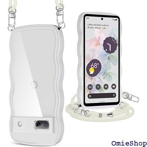 Pixel 7A ケース クリア ショルダー ストラッ 取り外し可能 長さ調整可能 ワイヤレス充電対応 ホワイト 1599