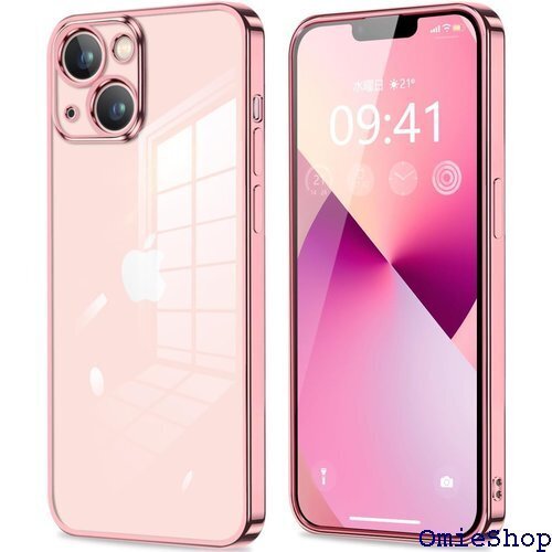 iPhone13 mini ケース クリア 保護 いp カバー 衝撃吸収 ストラップホール付き ローズゴールド 1781