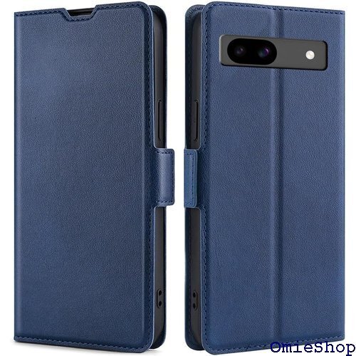 Google Pixel 8a ケース 手帳型 ソフト ザー スタンド機能 薄型 軽量 耐衝撃 全面保護 ブルー 1808
