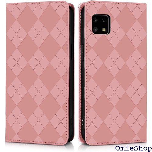 AQUOS sense4 ケース PUレザー aquo スマホケース マグネット内臓式 スタンド機能付き ピンク 1818
