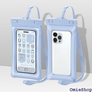 スマホ 防水ケース IPX8完全防水 水に浮くタイプ Samsung/Huawei/Xperiaに対応 ブルー 1883