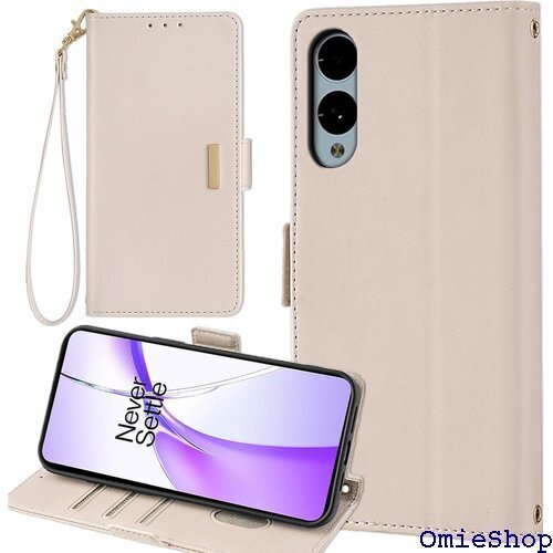 Arrows We2 F-52E M07 ケース 手帳 バー ストラップ ストラップ付き スマホケース ベージュ 2085