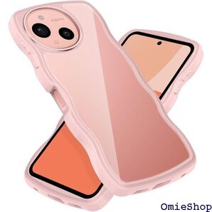 AQUOS sense9 かわいい ケース クリア 波 女子向け カバー 落下防止 ワイヤレス充電対応 ピンク 2393