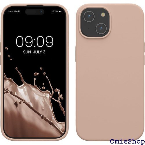 kwmobile スマホケース iPhone 15対応 防止 サラサラ - シリコン TPU アンティークピンク 2456