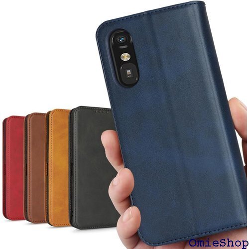 らくらくスマートフォン a A401FC ワイモバイル ース 携帯カバー カード入れ スタンド レトロ ネイビー 2600