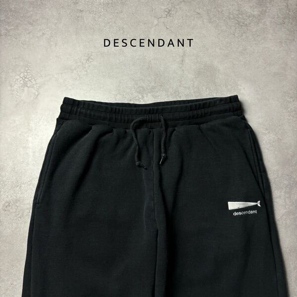 DESCENDANT ディセンダント スウェットパンツ トラウザー ヘビーウェイト スウェット トラウザー 黒 日本製 コットン CACHALOT ロゴ刺繍