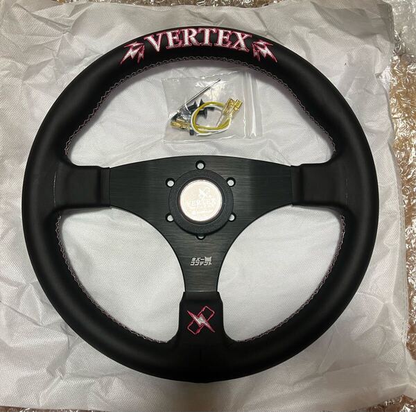 ステアリング レザー ヴェルテックス VERTEX t&e フラット ハンドル MOMO モモ NARDI ナルディ 320mm 社外 ネバーコンテスト 10th 限定