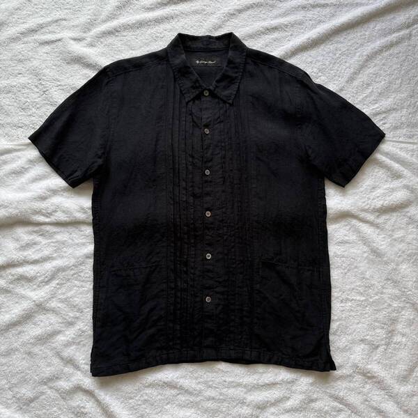 【出品2025/7/15日まで】Lounge Lizard リネン キューバシャツ ブラック ラウンジリザード サイズ 2