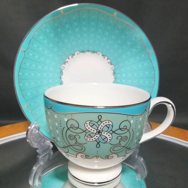 美品◇自宅保管 ウェッジウッド プシュケ ブルー ピオニー カップ&ソーサー WEDGWOOD PSYCHE
