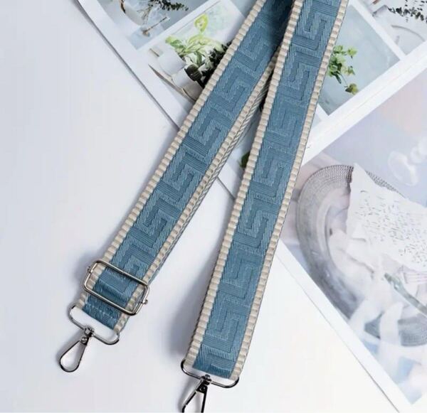 ショルダーストラップ ショルダーベルト 単品 交換用 ストラップ ブルー 金具色シルバー