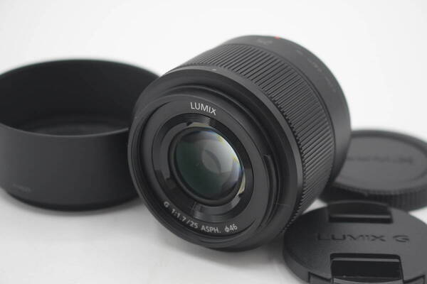 極美品◆Panasonic LUMIX G 25mm F1.7 ブラック◆6294-0501