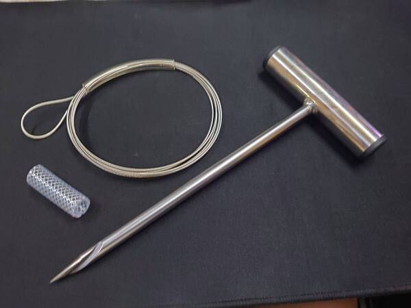 太径マグロ〆具 10φ グリップ27φ 1.5㎜神経締めワイヤーセット #キハダマグロ クロマグロ 大型カンパチ ヒラマサ クエ