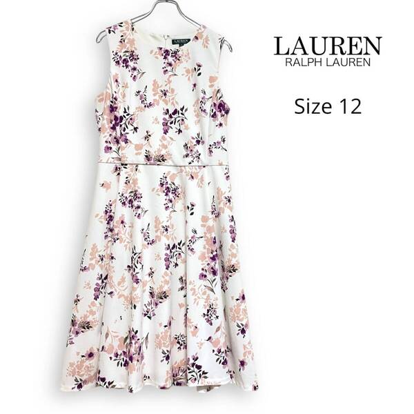 LAUREN RALPH LAUREN ローレン ラルフローレン ノースリーブ ロング フレア ワンピース 12