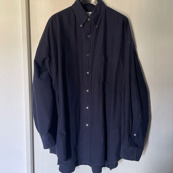 グラフペーパー 25ss Oxford L/S Oversized B.D Shirt ネイビー 長袖シャツ コットン長袖シャツ 大きめ 定価22000円