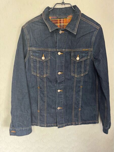 Nudie Jeans ヌーディージーンズ Gジャン デニムジャケット Mサイズ ラグ チェック柄