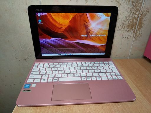 ★月末特価★44154 10(1280x800) 2in1タブ ASUS TransBook T101HA-PINK 64GB/2GB/webカメラ/Win10
